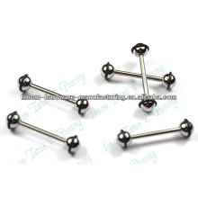 Acier chirurgical 316L couleur noire plaqué barbell sourcils anneaux nombril piercing bijoux